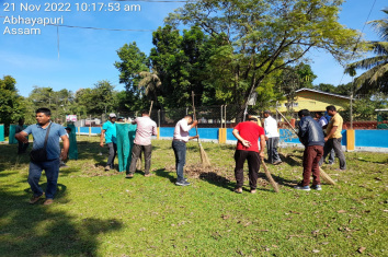 Cleanliness drive at Abhayapuri ESD campus on the occasion of 400 th Birth Anniversary of Bir Lachit Barphukan