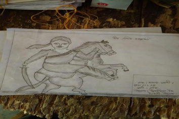 Drawing of Bir Lachit by the students of Bongaigaon